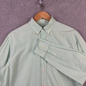 J.Crew Mens Shirt Medium Green Woven 100% Cotton Regular Fit Office Business